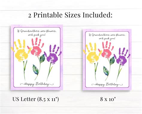 Birthday Card for Grandma From Grandkids, Printable Birthday Card, Handprint Art Keepsake From 3 ...