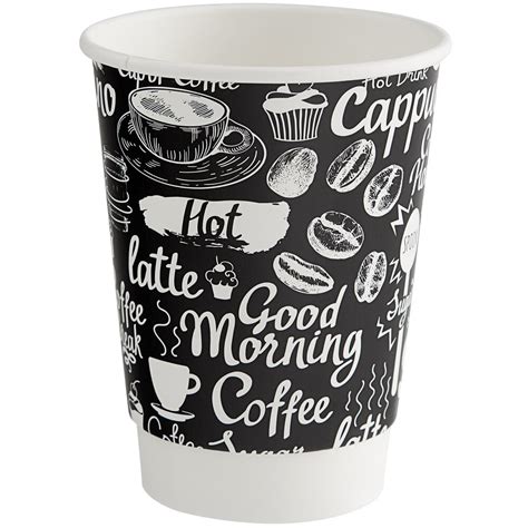 Choice 12 Oz Coffee Break Print Smooth Double Wall Paper Hot Cup 25 Pack