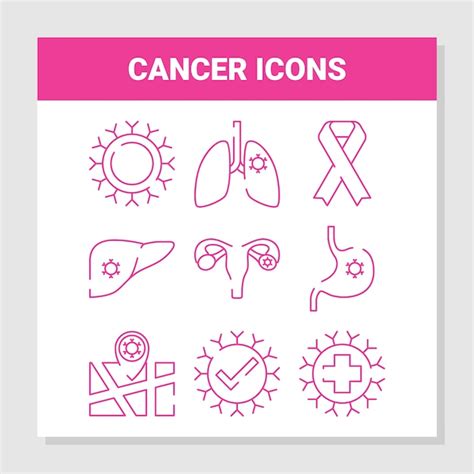 Premium Vector Cancer Icons