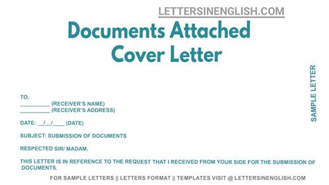 Documents Attached Cover Letter Sample Cover Letter For Attached