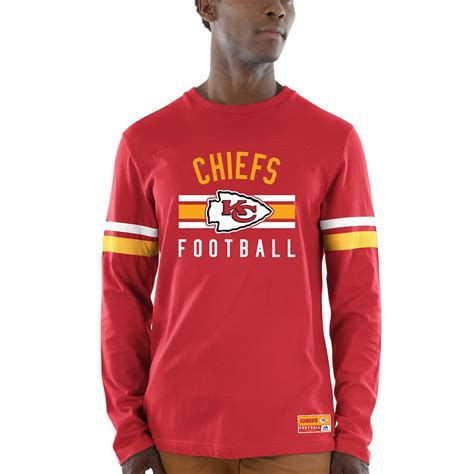 Men's Majestic Red Kansas City Chiefs Power Hit Wordmark Long Sleeve T ...