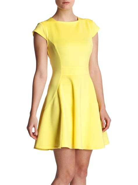 Ted Baker Tezz Skater Dress In Yellow Lyst