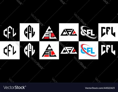 Cfl letter logo design in six style polygon Vector Image