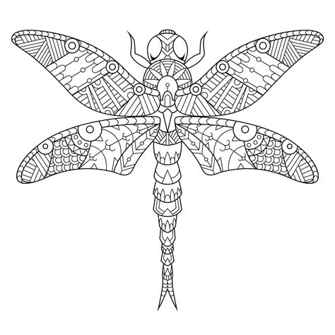 Premium Vector Dragonfly Mandala Zentangle Illustration In Lineal