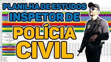 Planilha De Estudos Inspetor De Polícia Civil Rj Pcerj Youtube