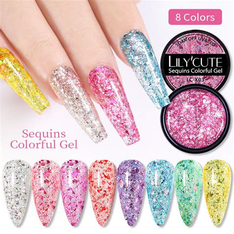 LILYCUTE 7ML Sequins Gel Nail Polish UV LED Magnetic Thread Gel Varnish