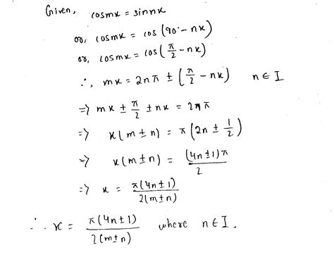 Find The General Solution Of The Following Equation Cos Mx Sin Nx