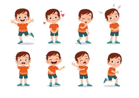 Set Of Boys Characters Vector Premium Download