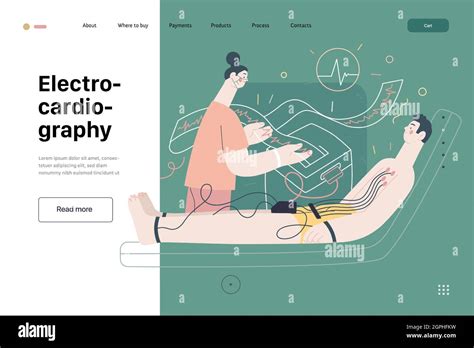 Ecg électrocardiogramme Tests Médicaux Modèle Web Concept Moderne De