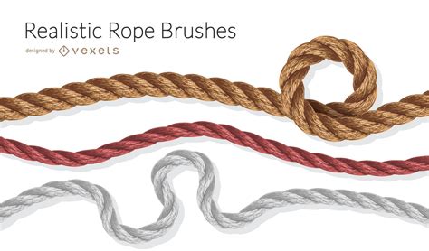 Realistic Rope Brushes Illustration Set Vector Download