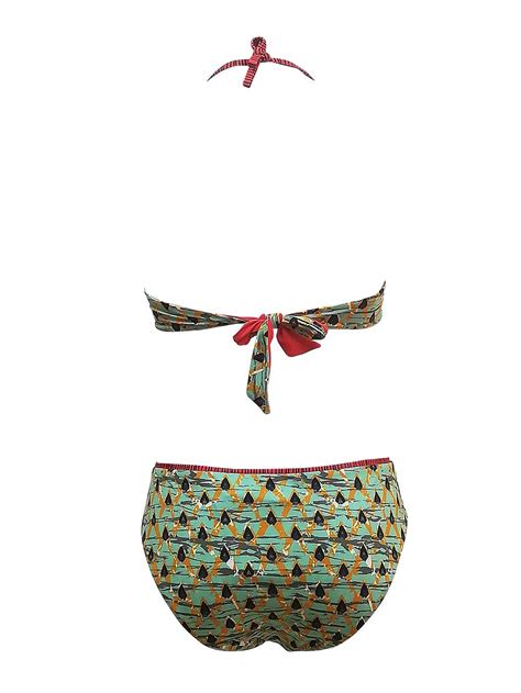 Bikini Donna Valery Acquamarina Fantasia Tribale Fiori Albos Underwear Shop Online Intimo