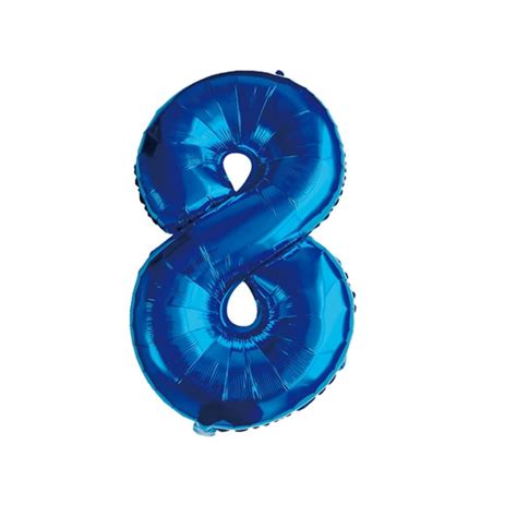 Large 32" Helium Blue Number 8 Foil Mylar Balloon - Walmart.com