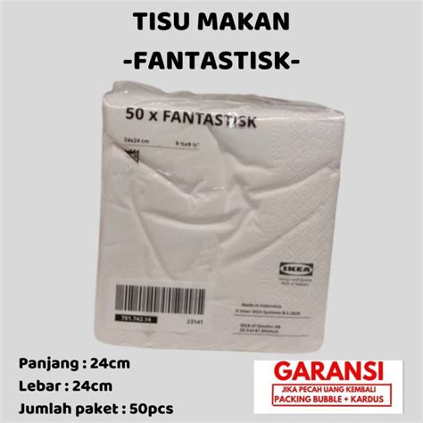 Tisu Makanan Serbet Kertas Ikea Fantastisk 20x20cm Dan 40x40cm Lazada