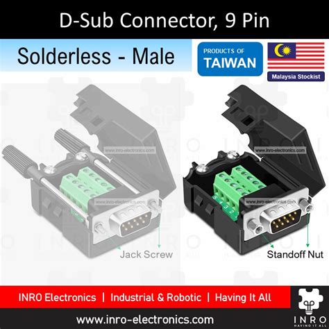 Solderless 9P Male Female DB9 D Sub Solderless Connector 9 Pin