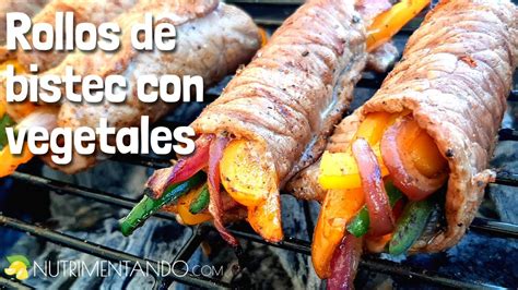 Rollos De Bistec Con Vegetales Sazonados Recetas Saludables Youtube