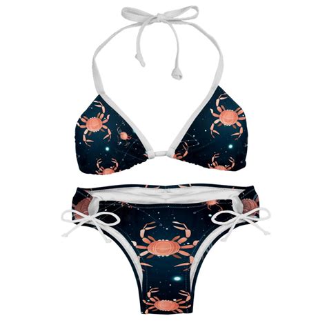 Cancer Constellation Women S Swimwear Bikini Set With Detachable Sponge