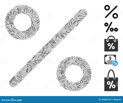 短划线百分比图标 库存例证 插画 包括有 组织 破折号 图表 部分 随机化 拼贴画 图标 185841376