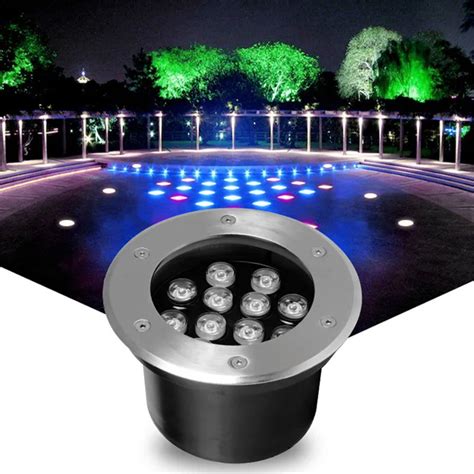 Luz LED RGB subterránea impermeable 6W 12W 15W lámpara enterrada