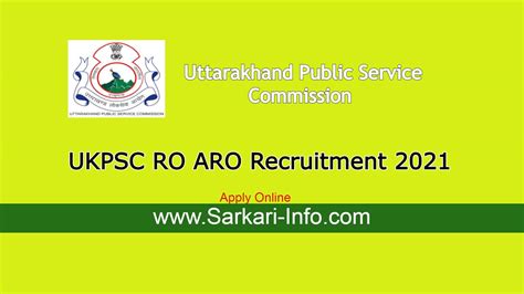 UKPSC RO ARO Recruitment 2023 Ukpsc Gov In Sarkari Info