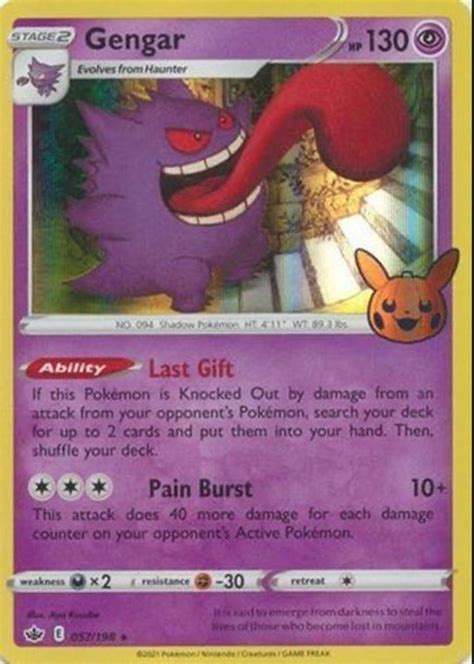 Gengar 2021 Sword And Shield Chilling Reign 057 198 Holo Trick Or Trade 2022 Psa 10 Price