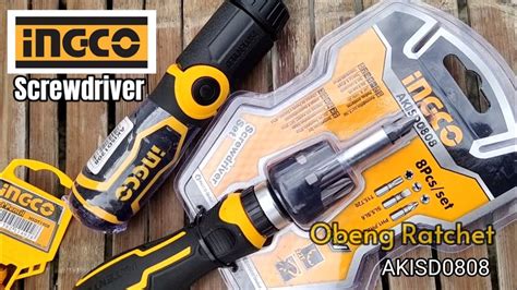 INGCO Obeng Set Ratchet AKISD0808 Screwdriver Ingco YouTube