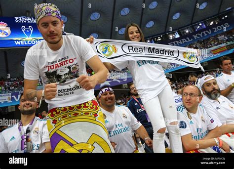 Real Madrid Fans Show Their Support In The The Game Hi Res Stock