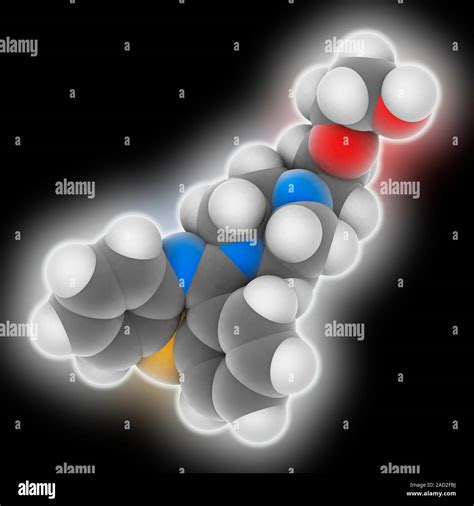 Quetiapine Molecular Model Of The Antipsychotic Drug Quetiapine C21