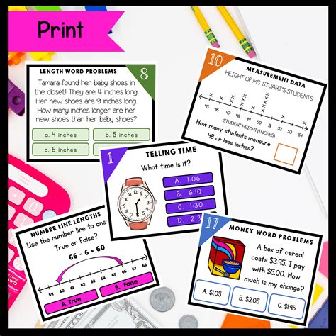 Measurement And Data 2nd Grade Math Task Card Bundle Magicore