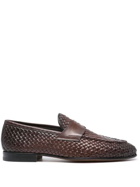 Santoni Leather Penny Loafers - Farfetch