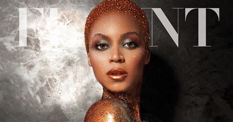Beyonce Knowles Naked In Silver On Cover Magazine Photoshoot For Flaunt July August
