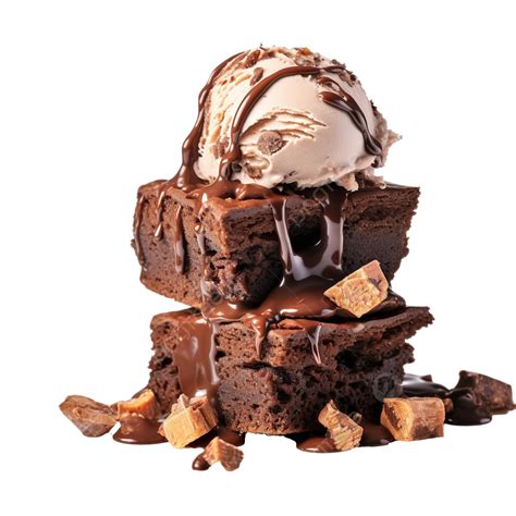 Tasty Brownies Ice Cream Isolated Chocolate Cake Cake Slice Fruit