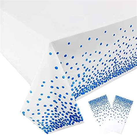 Popoyu Pcs White And Gold Dot Confetti Party Table Cloth Inch