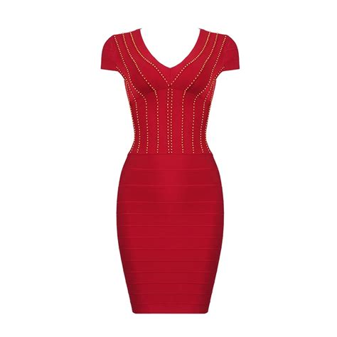 Women Summer Bandage Dresses Bodycon Slim V Neck Solid Sleeveless Mini