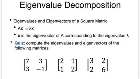 Solved Eigenvalue Decomposition Eigenvalues And Eigenvectors Chegg