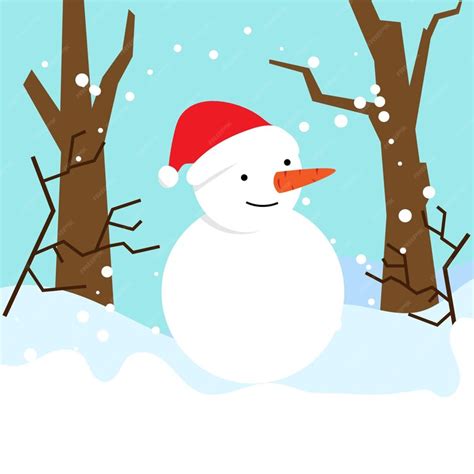 Premium Vector | Snowman december flat illustration