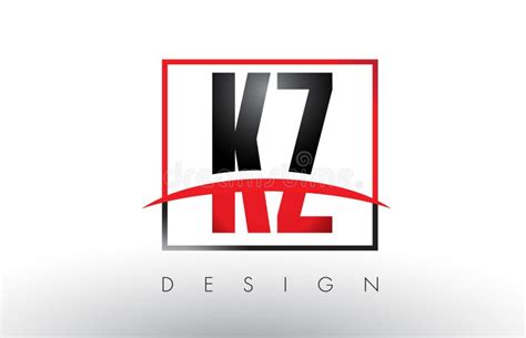 Kz K Z Logo Letters With Red And Black Colors And Swoosh Stock Vector Illustration Of Modern