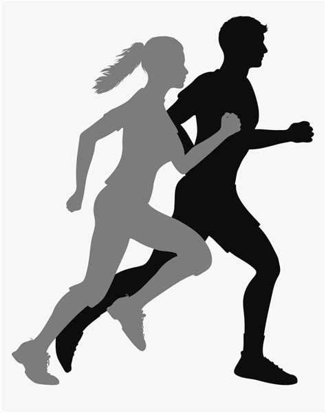 Transparent Runner Silhouette Png Running Man And Woman Silhouette