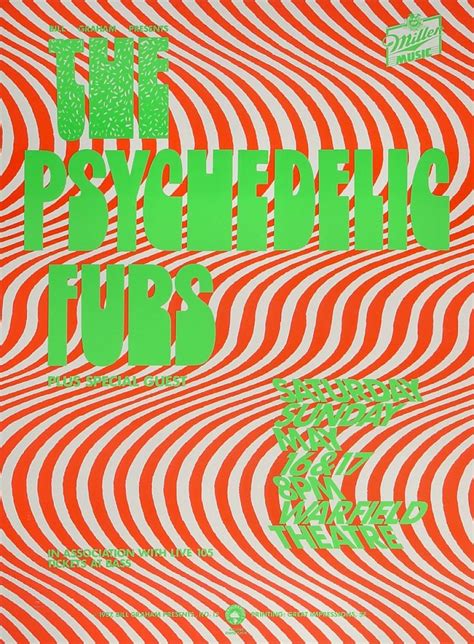 The Psychedelic Furs Vintage Concert Poster From Warfield Theatre May