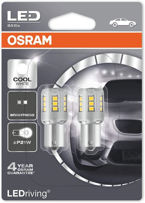 Amazon OSRAM P21W LED 12V 2W BA15s LEDriving Cool White 6000K