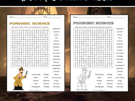 Forensic Science Word Search Printable Word Search Maker