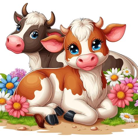 Premium Vector Cute Cattle Vector Cartoon Illustration