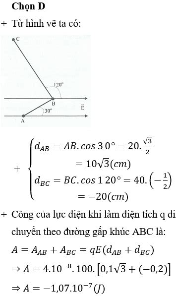 Một điện tích q 4 10 8 C di chuyển trong một điện trường đều có