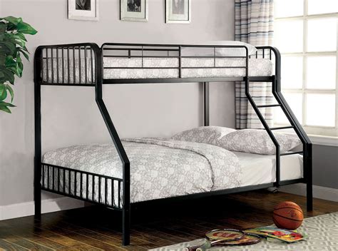 Clement Black Twin Over Full Metal Bunk Bed From Furniture Of America Coleman Furniture