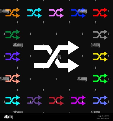 Shuffle Icon Sign Lots Of Colorful Symbols For Your Design Vector