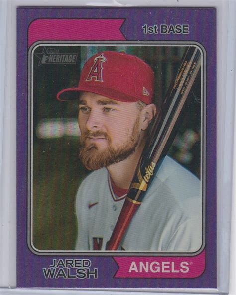 2023 Topps Heritage JARED WALSH Los Angeles Angels PURPLE HOT BOX