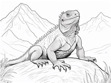 Adult Coloring With Bearded Dragons Coloring Page