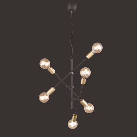 Plafoniera TRIO LIGHTING CROSS Metallo Nero Oro Lightplus Vendita