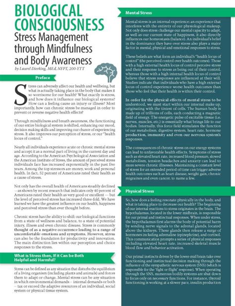 Biological Consciousness: Stress Management through Mindfulness and ...