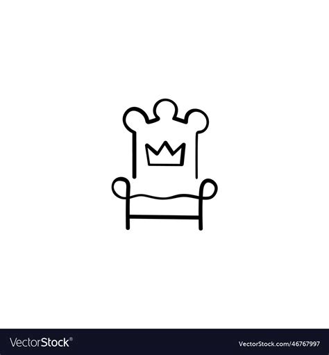 Throne line style icon design Royalty Free Vector Image