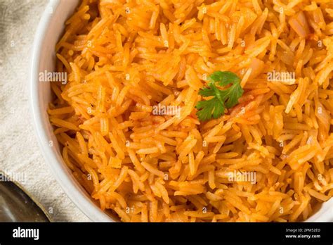 Homemade Organic Mexican Rice With Lime And Tomato Stock Photo Alamy